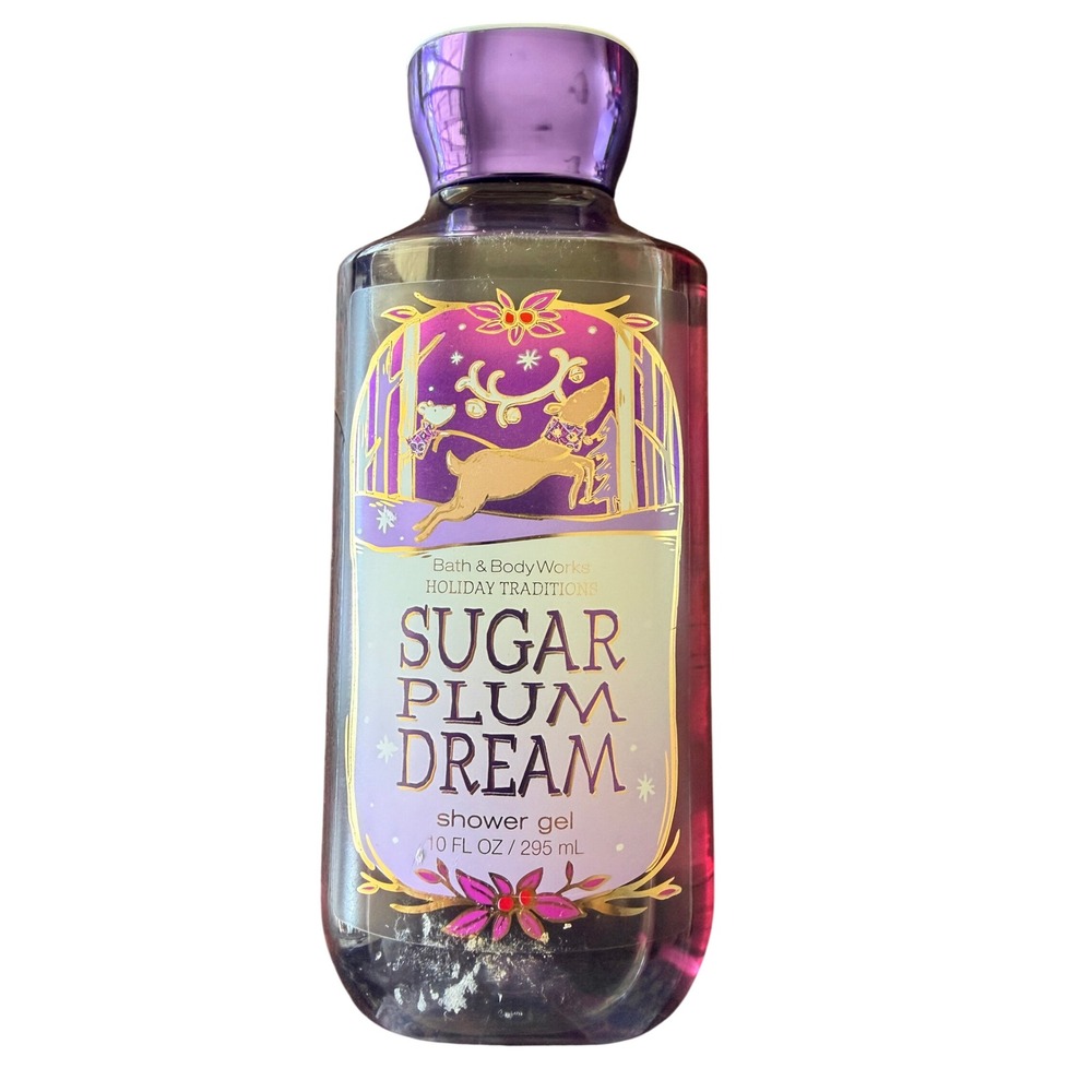 Bath & Body Works Shower Gel 10oz Purple Holiday Sugar Plum Dream Festive